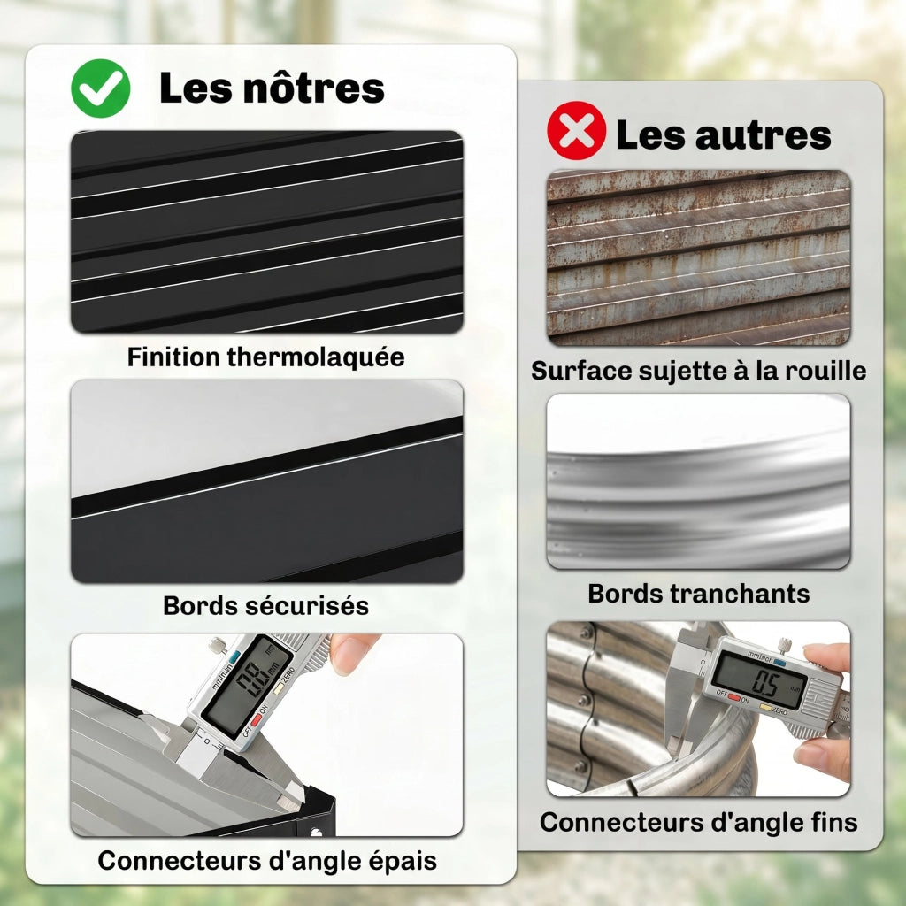 Tavolo da giardino in acciaio galvanizzato ¨C Zephmum ¨C Grigio 120x120x30 cm