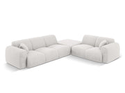 Cosmopolitan Design - Divano angolare destro "Nolio" 4 posti in ciniglia grigio chiaro 