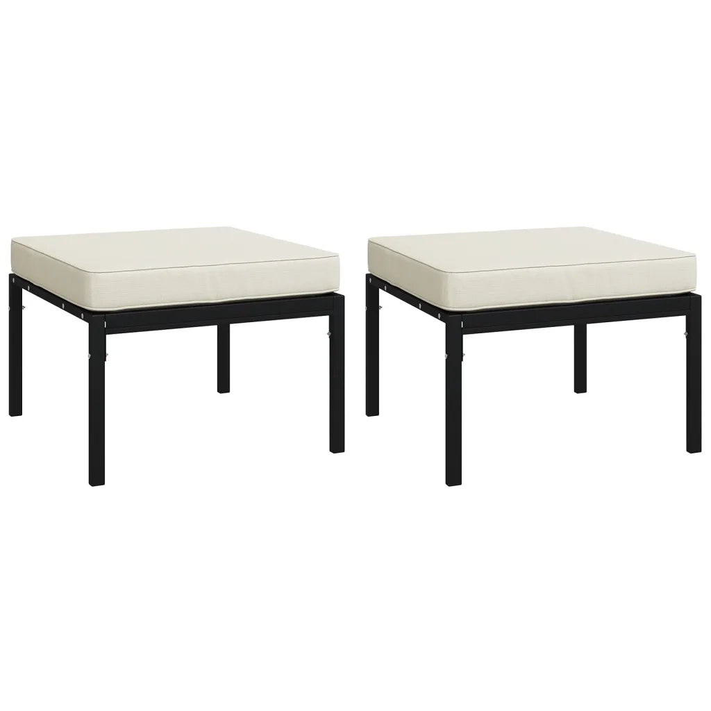 Set Salotto da Giardino 5pz con Cuscini Sabbia in Acciaio 3187964