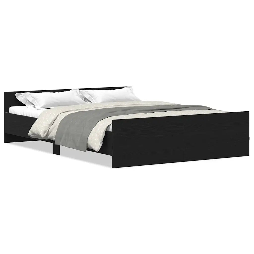 vidaXL Giroletto senza Materasso Rovere Nero 120x190 cm Truciolato