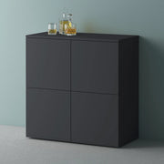 Mai & Mai Mobile Contenitore 100x36.4x98cm, Mobiletto Multiuso con 4 ante e 4 vani per Soggiorno, Sala da Pranzo, Camera da Letto Schrank04, Antracite opaco