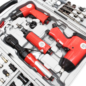 Kit accessori per compressore 71 pezzi con 4 utensili pneumatici e inserti