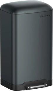 SONGMICS Pattumiera 30 L, con pedale in acciaio, secchio interno e coperchio, maniglia chiusura in morbido, ermetica, per cucina, soggiorno, grigio antracite LTB01GS