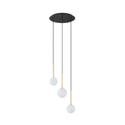 Lampadario KARO Nowodvorski nero oro sfere bianche G9