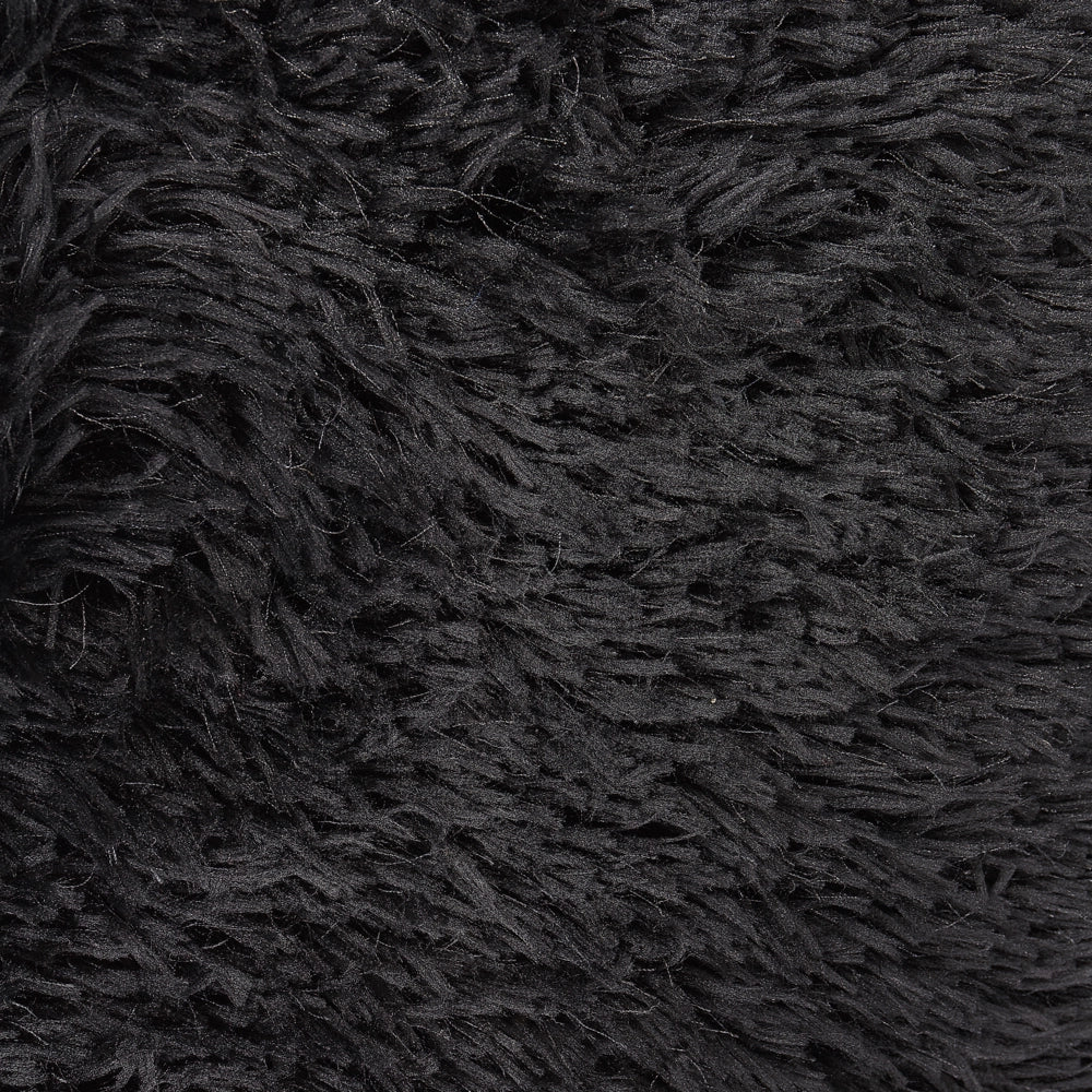 Tappeto Shaggy Tappeto a pelo lungo Solido Poliestere Nero Rettangolare 160 x 230 cm