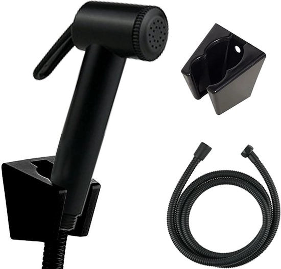 Bidet Handdouche multifunzionale con tubo doccia e viti, handdouche per lavabo, bidet multifunzionale per wc (nero)