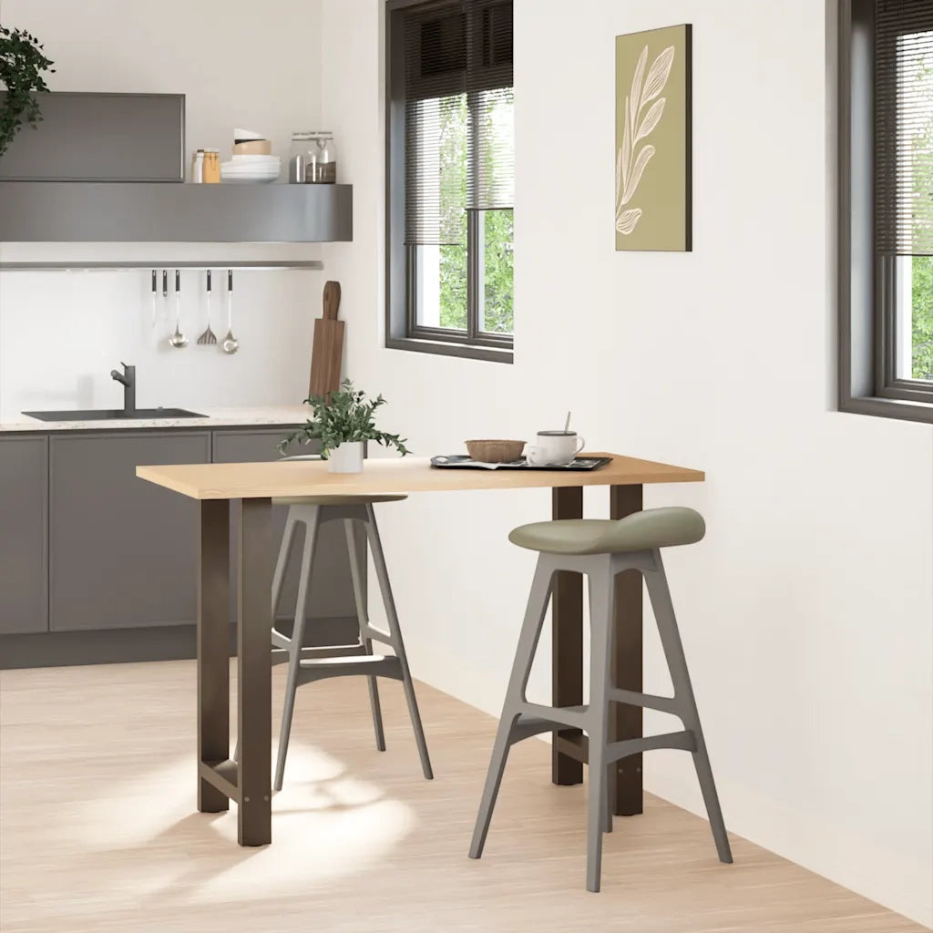 Gambe per tavolo da bar in acciaio naturale 2 pz 50x(90-91) cm in acciaio
