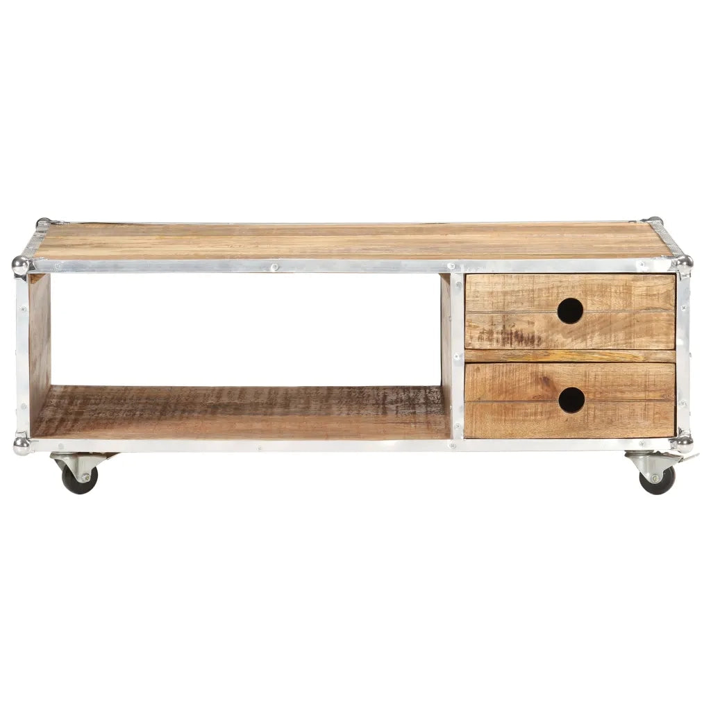 Tavolino da CaffÃ¨ 89x59x33 cm in Massello di Mango Grezzo cod mxl 17067