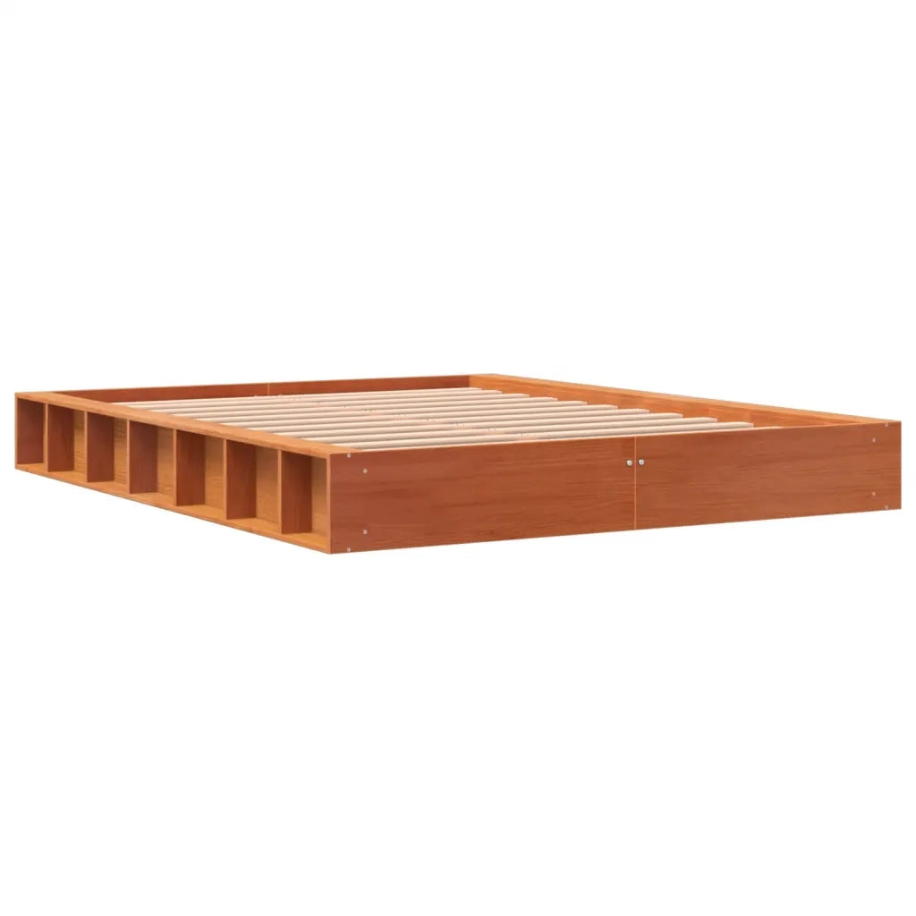 Letto senza Materasso Marrone Cera 120x190 cm in Legno di Pino 844434