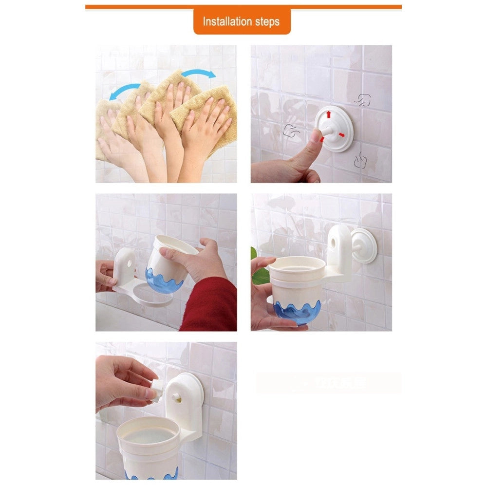 Trade Shop - Scopino Con Porta Scopino A Parete Con Attacco A Ventosa Accessori Per Bagno -