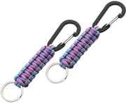 Paracord hanger per chiavi a 2 pezzi - Disegno intrecciato - Chiusura in alluminio a molla - Anello per chiavi - Utilizzo universale - Dimensioni 170 x 30 mm