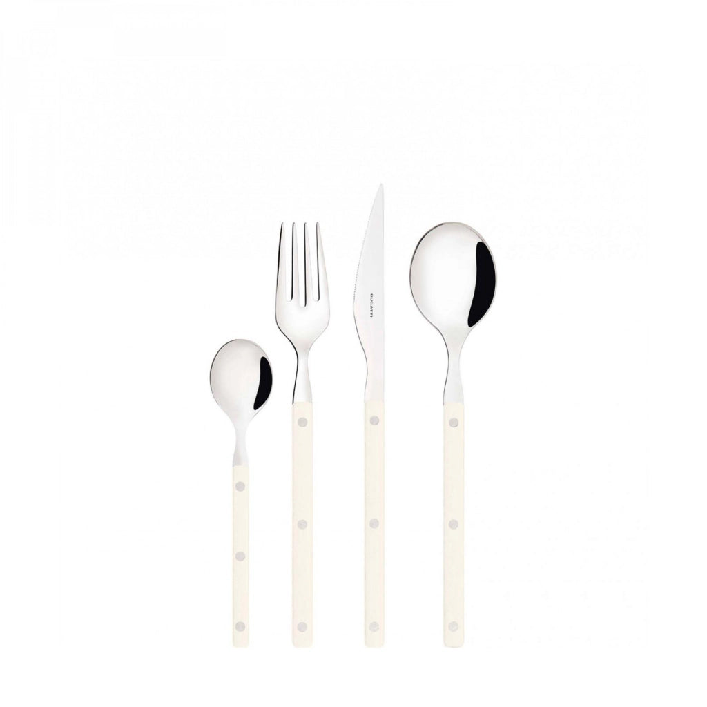 ALLEGRA, Posate Set 24 Pz, Scatola Compact, Casa Bugatti Colore: Avorio