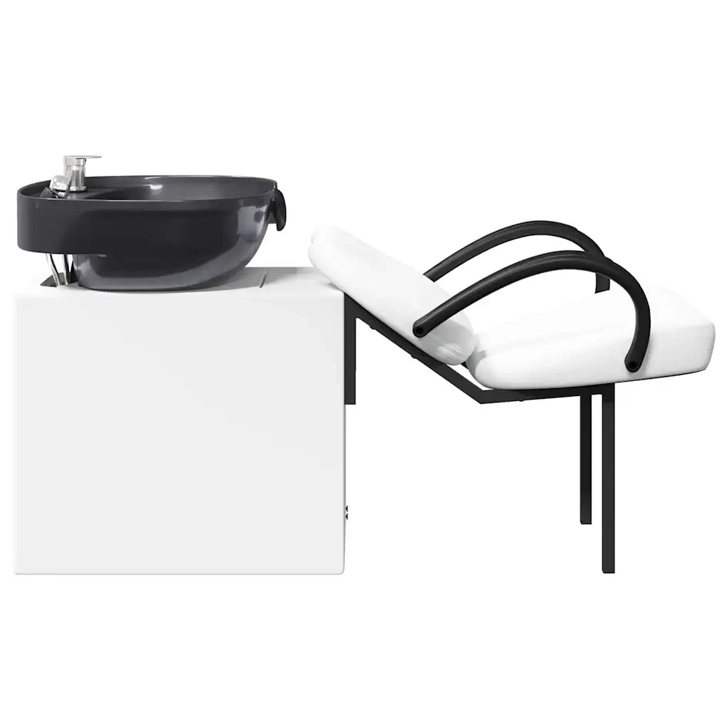 Sedia per Shampoo Bianco e Nero 136 x 60 x 92 cm PVC