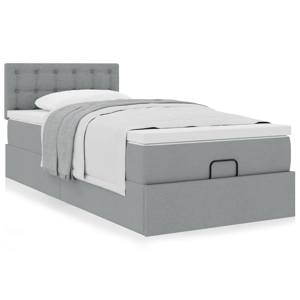 Struttura Letto Pouf con Materasso 90x190 cm in Tessuto 3311587
