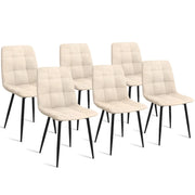 IDMarket - Set di 6 sedie da pranzo MILA in velluto beige