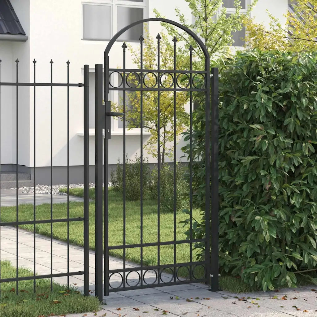vidaXL Cancello per recinzione Grigio 89 x 200 cm Acciaio