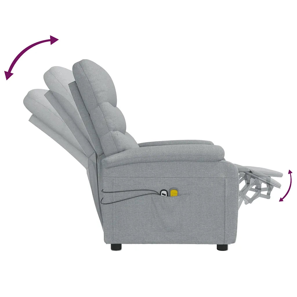 Poltrona Massaggiante Elettrica Grigio Chiaro in Tessuto 3073694