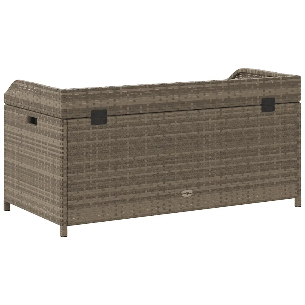 Panca Portaoggetti Giardino Grigia 100x50x52 Polyrattan Acacia 365950