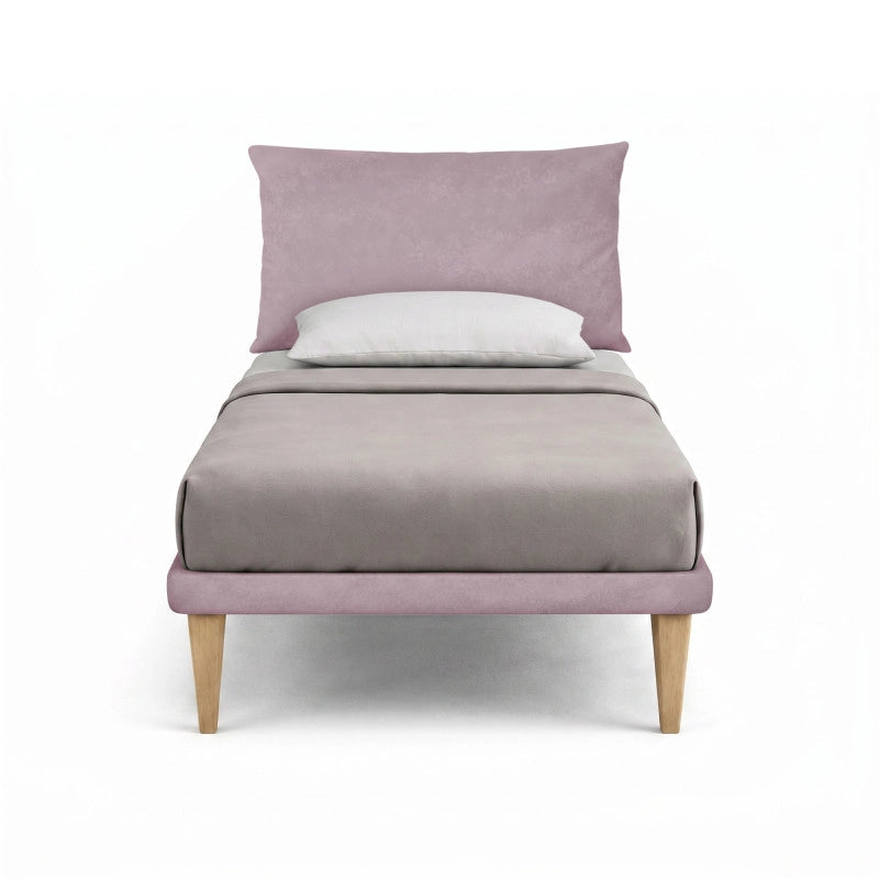 Letto imbottito Singolo 80x190 cm Soft - Con rete,Glicine,Microfibra