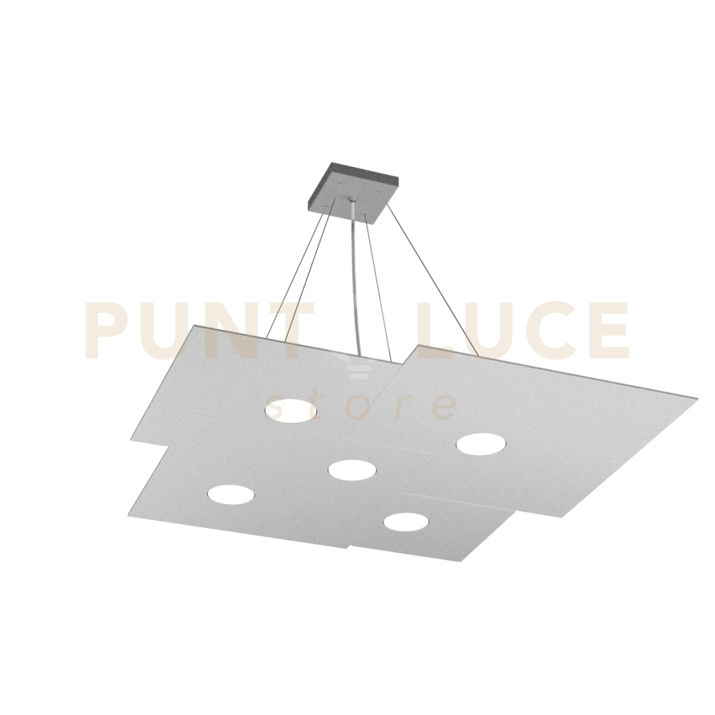 PLATE SOSPENSIONE 5 LUCI ATTACCO GX53 GRIGIO