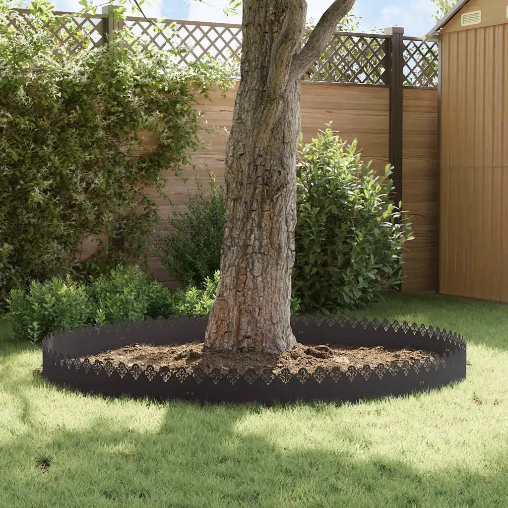 Bordure per prato 30 pcs Nero 103 x 0,05 x 22 cm Acciaio