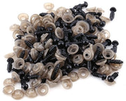Occhi per Pupazzi/Teddy - 100 pezzi - Nero - Plastica - DIY - Per Pupazzi/Teddy - Leggero e Sostenibile