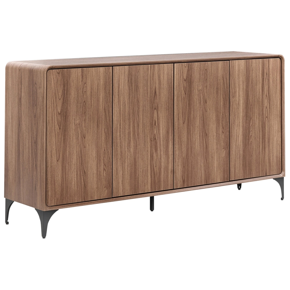 Credenza marrone scuro in MDF impiallacciato con 4 ante Cowell