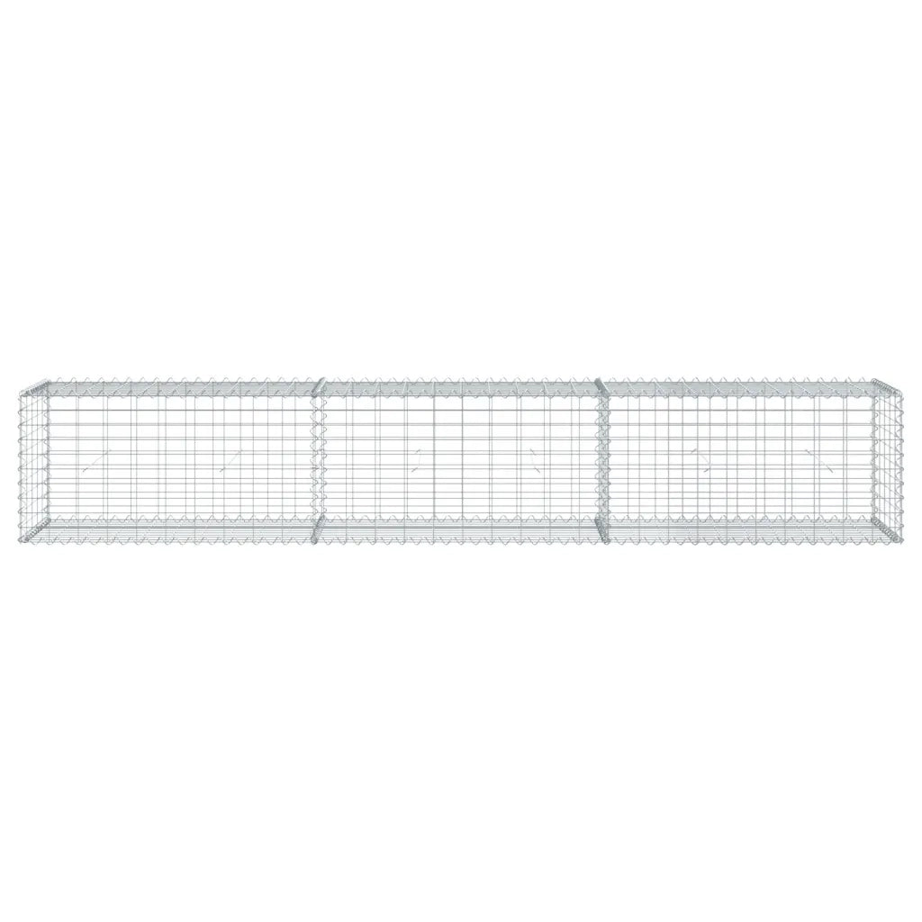vidaXL Cesto Gabbione con Copertura 300x50x50 cm Ferro Zincato