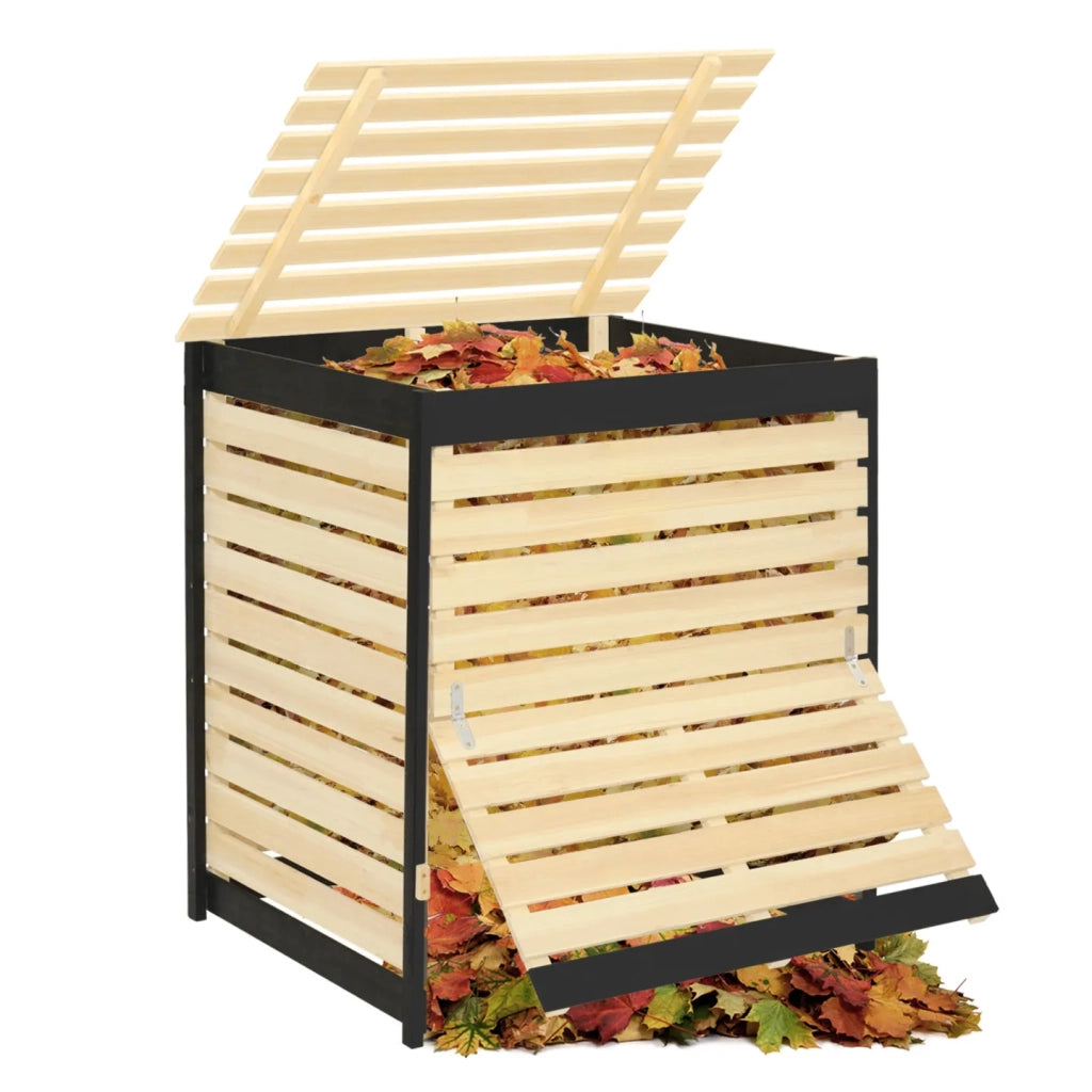IDMarket - Bidone per compost in legno da 500 litri
