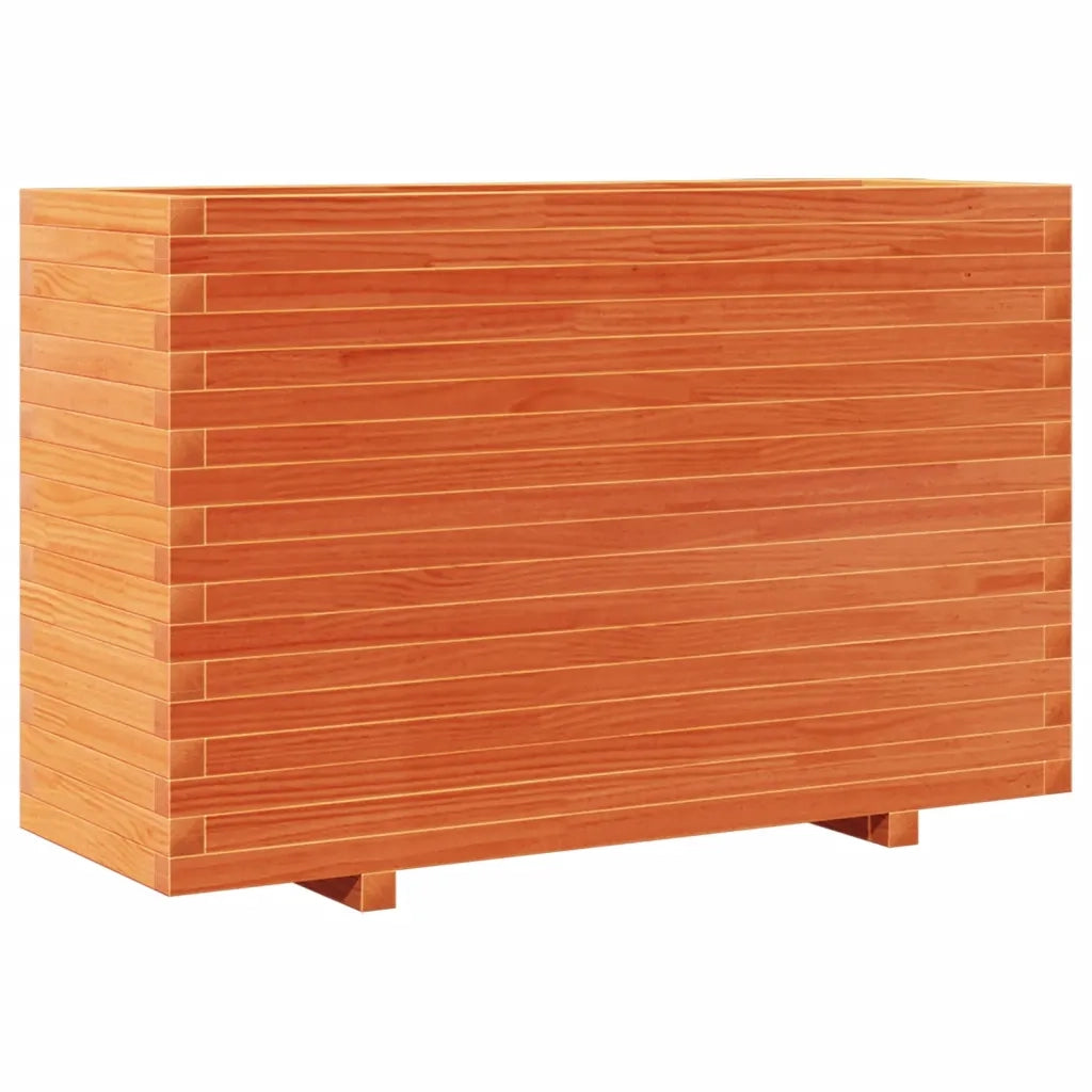 Fioriera | Cassetta per fiori | Vaso Giardino Marrone Cera 110x40x72 cm Legno Massello Pino