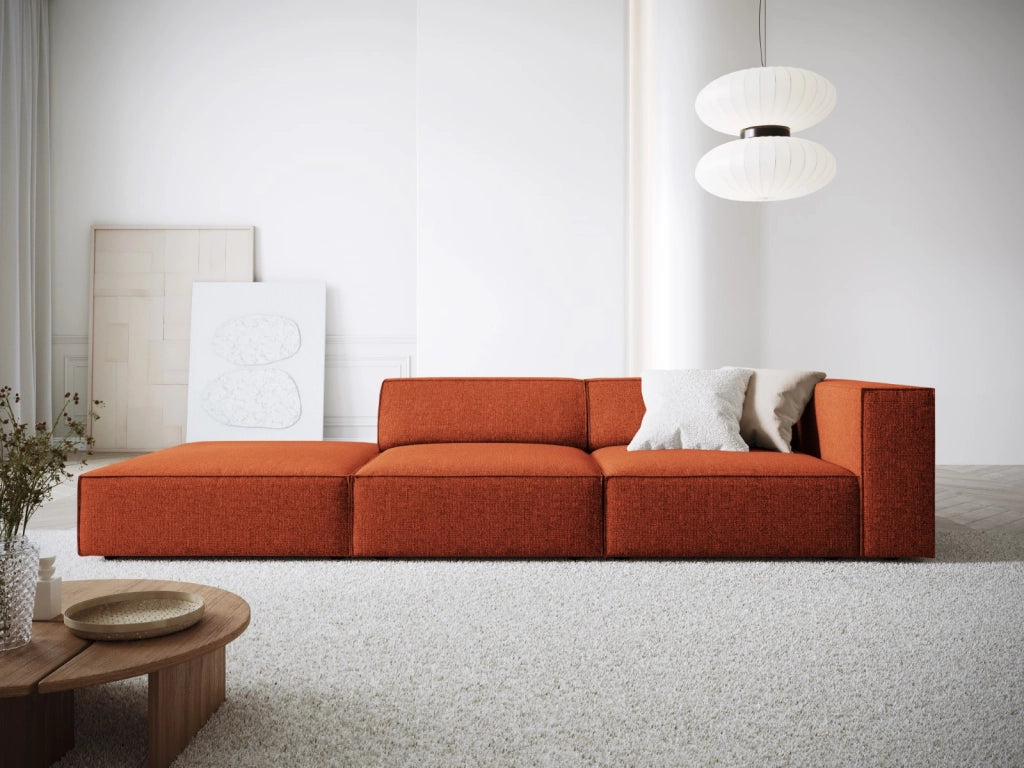 Cosmopolitan Design - Divano sinistro "Arendal" 4 posti in ciniglia terracotta 