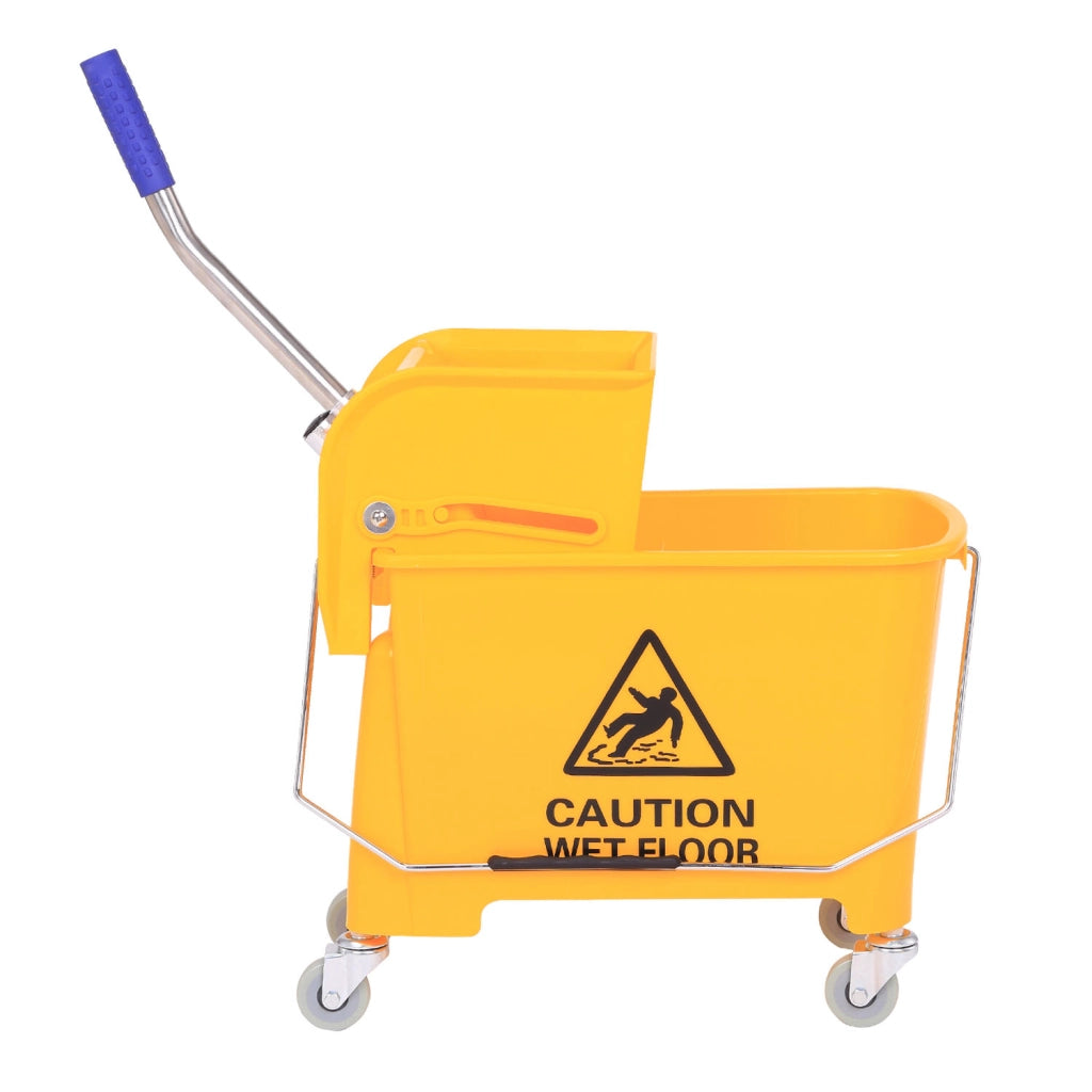 Secchio per Lavapavimenti con Strizzatore e Manico ¨C Minimal ¨C Giallo, Plastica, 20 L
