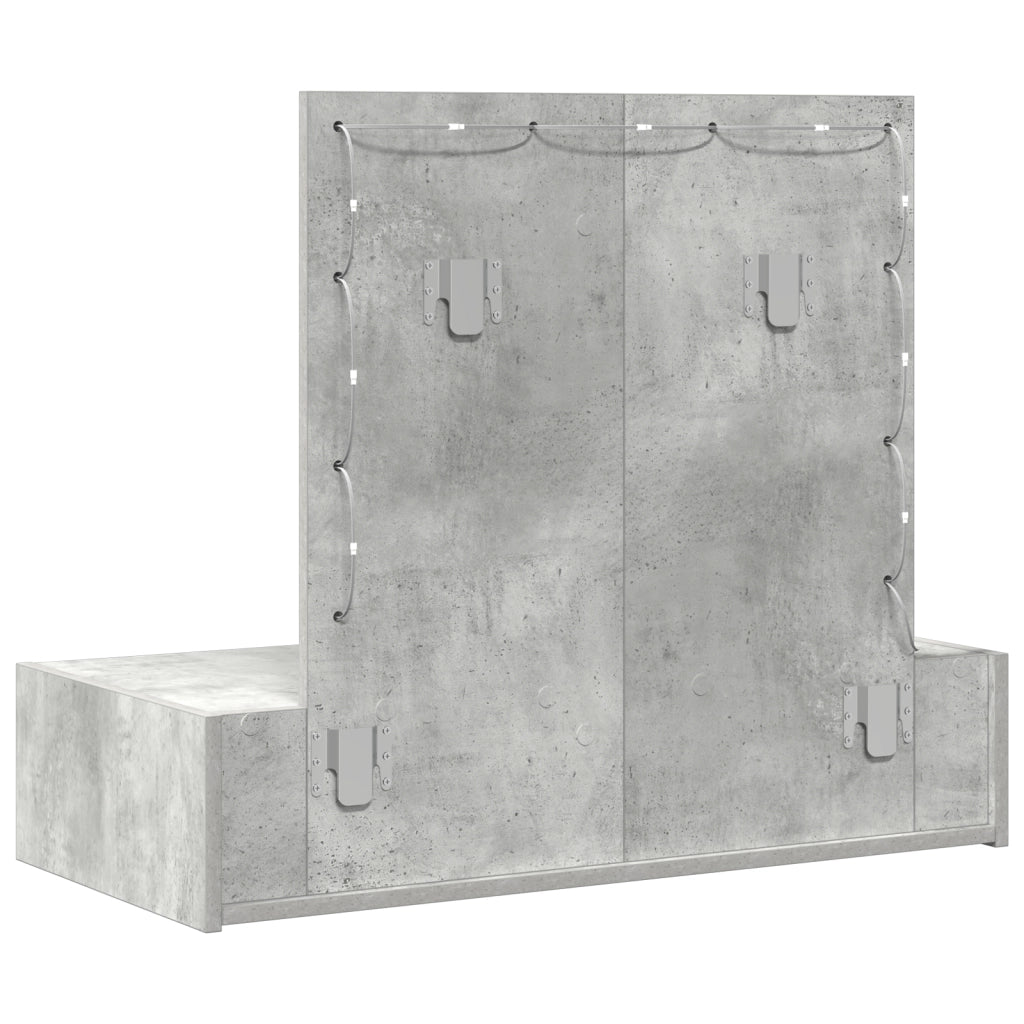 Toeletta a Muro con Luci LED - Grigio Cemento