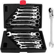 Kit di attrezzi portatile 12-delig - Manico flessibile - Chiave a gola - Chiave a stella - Cassetta di attrezzi - 72 Tand - Chiave a mozzo