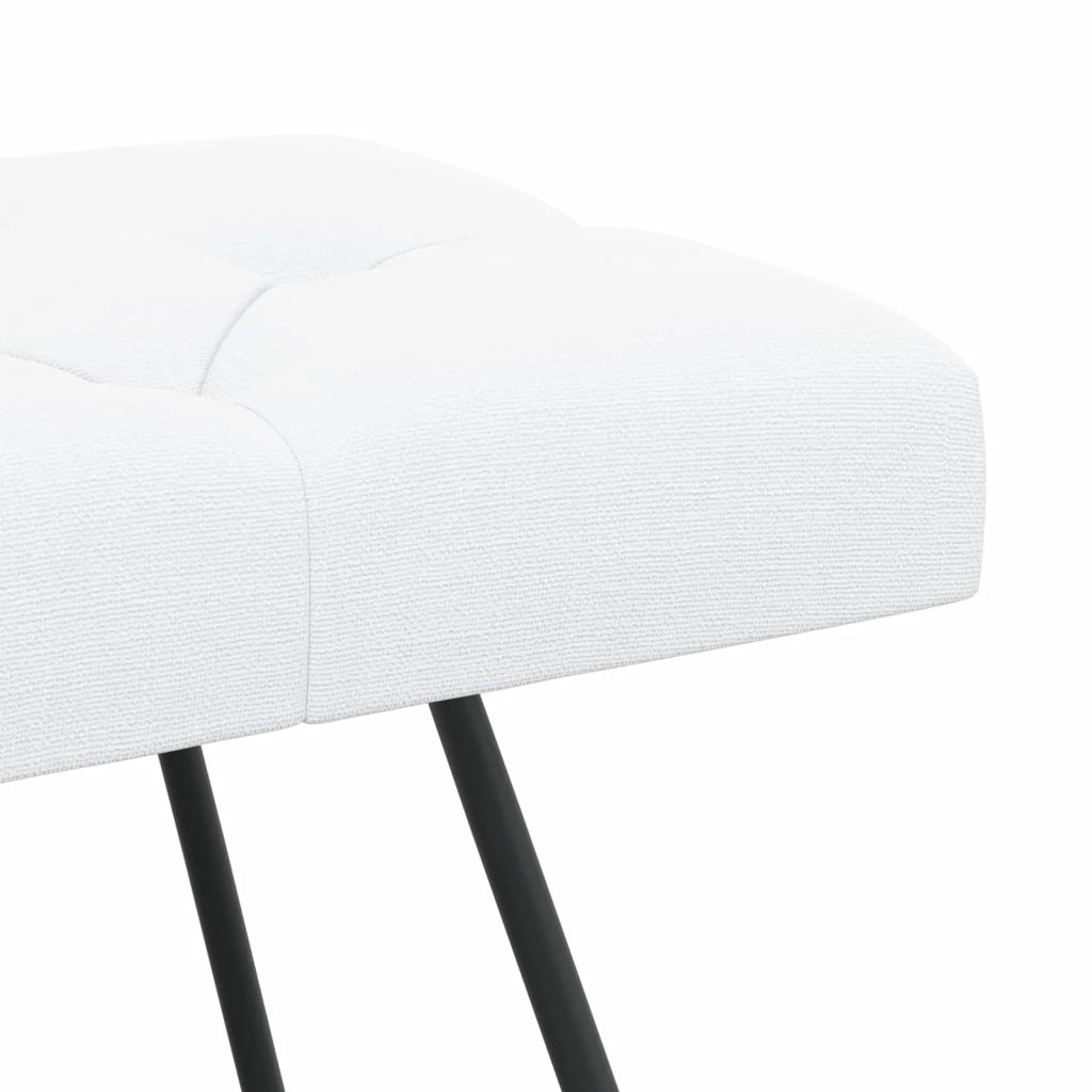 Panchina con bottoni imbottiti Bianco 80 x 40 x 46 cm Tessuto 42038368