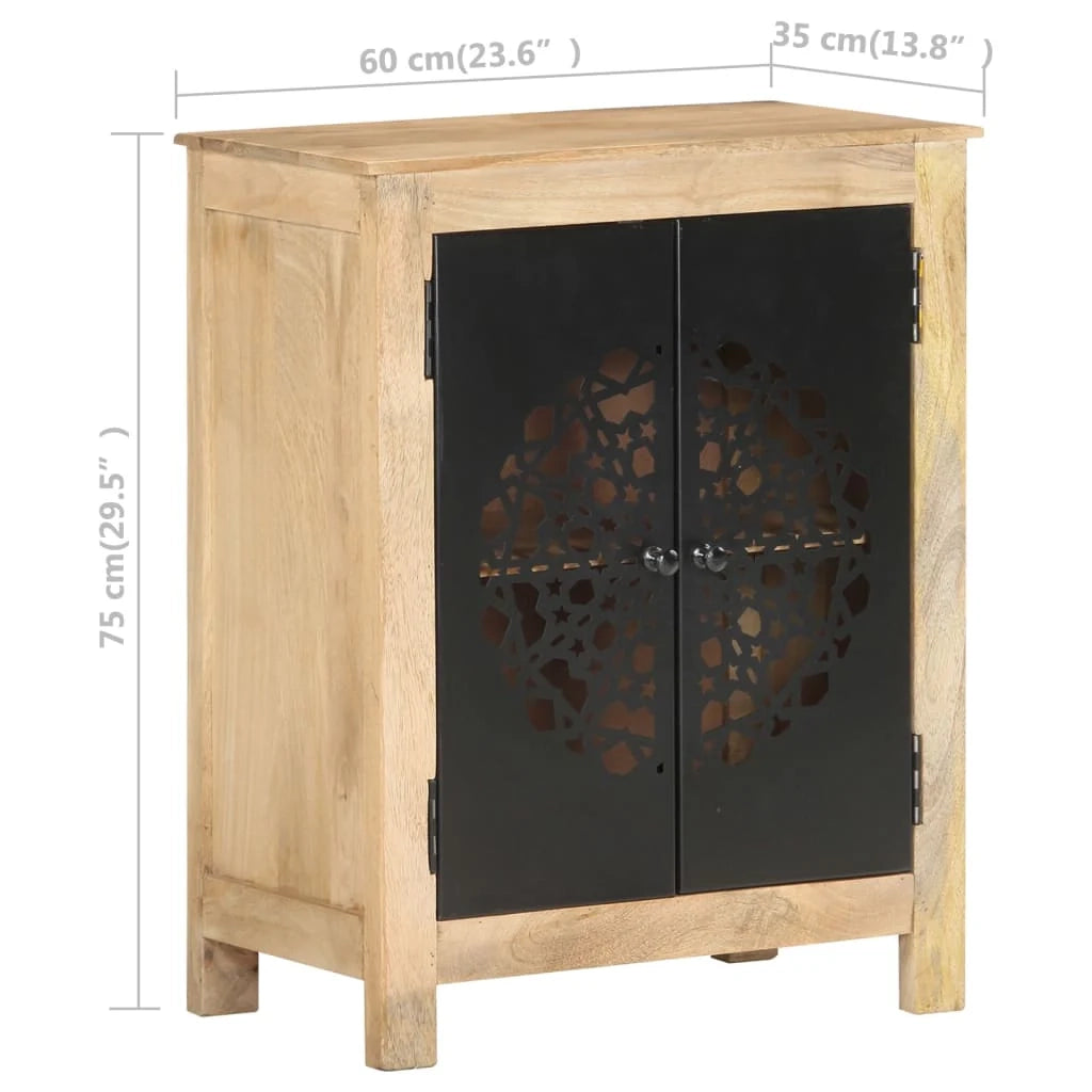 Buffet credenza cassettiera armadio mobile contenitore organizer per cucina soggiorno salotto 60 x 35 x 75 cm legno massello di mango marrone 02_0029628