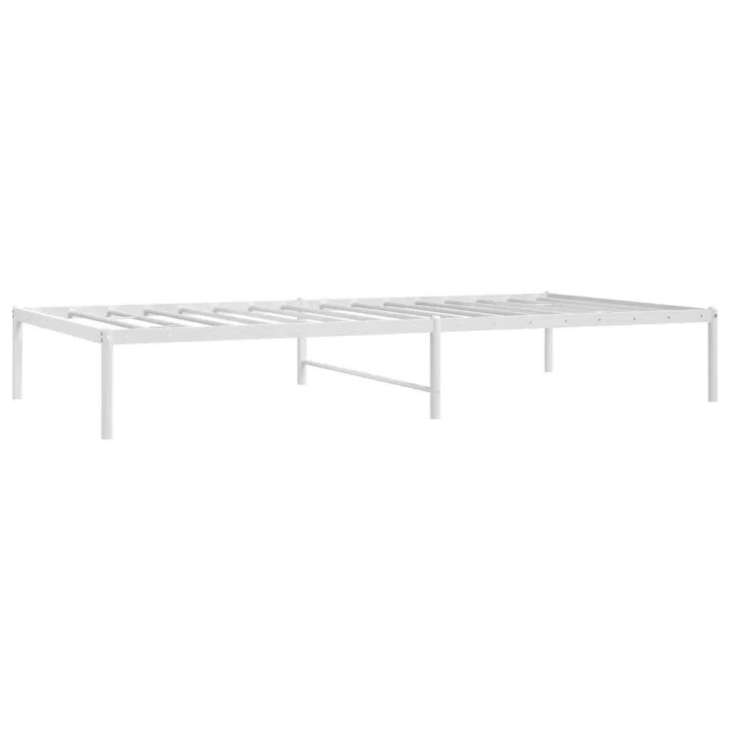 Letto singolo | Letto per adulti | Giroletto in Metallo Bianco 100x200 cm