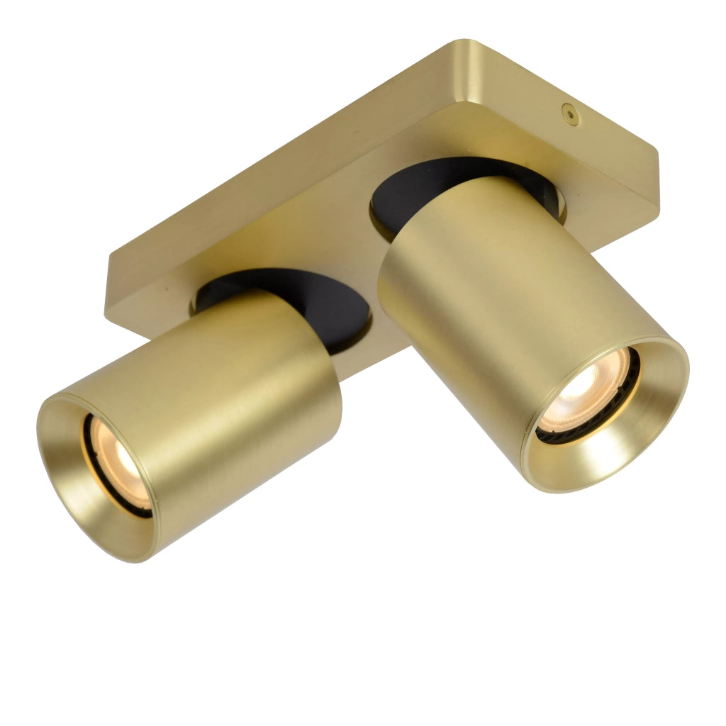 Faretto soffitto doppio oro orientabile 2xGU10 Lucide