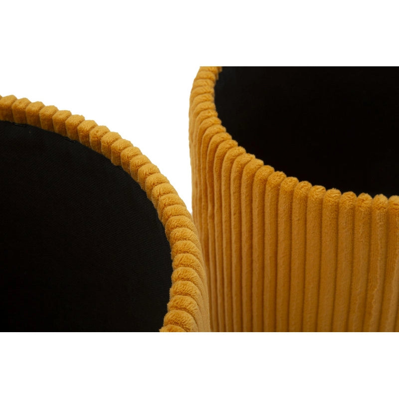 Puff Con Contenitore Bolzano Senape Set 2 Pz cm ø 38x38-32x28