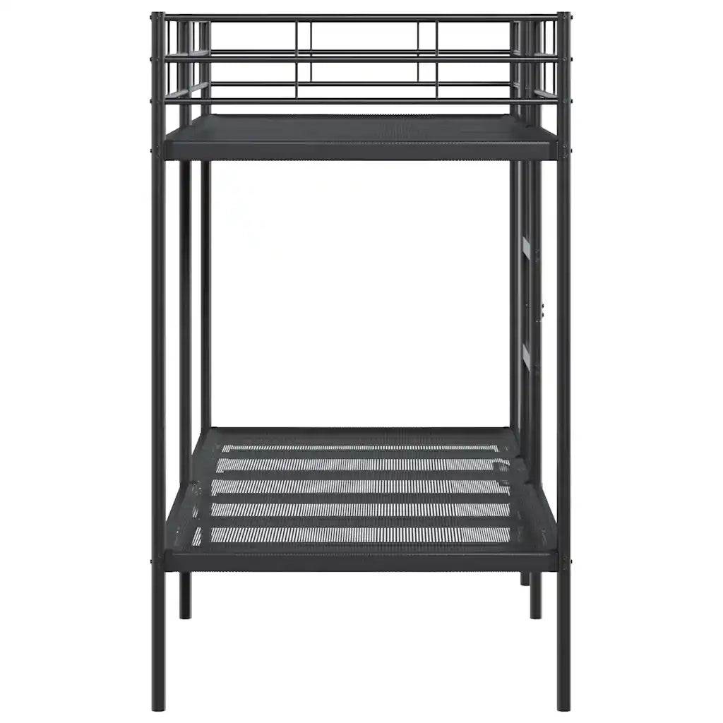 Letto a Castello senza Materasso Nero 90x200 cm in Acciaio 42000322