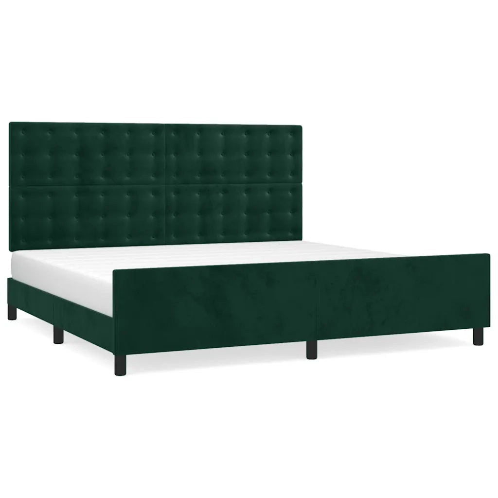 Giroletto senza Materasso Verde Scuro 200x200 cm in Velluto 3126022
