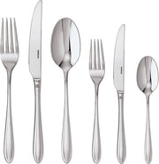 Set di servizio monoblocco, 36 pezzi - 6 forchette, 6 cucchiai, 6 coltelli, 6 forchette per frutta, 6 coltelli per frutta e 6 cucchiai da tè, in acciaio inossidabile, resistente al lavastoviglie