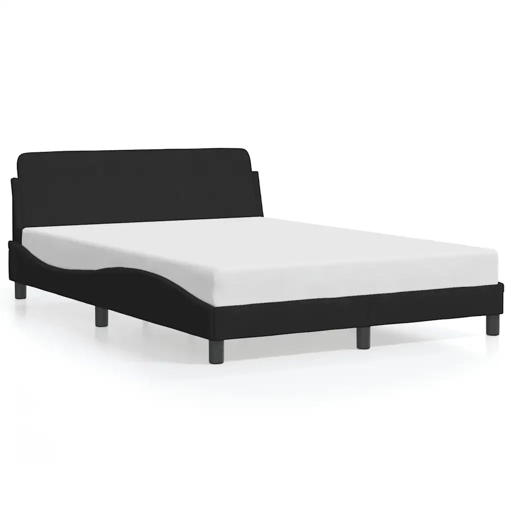 Letto matrimoniale | Letto per adulti | Giroletto Dover Nero 120x200 cm Velluto
