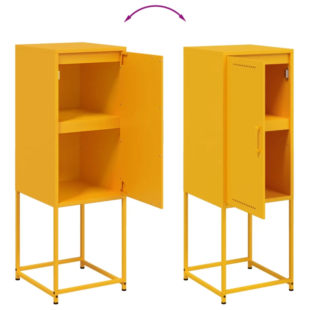 Credenza | Madia | Buffet da pranzo | Armadio da pranzo Giallo Senape 36x39x107 cm in Acciaio