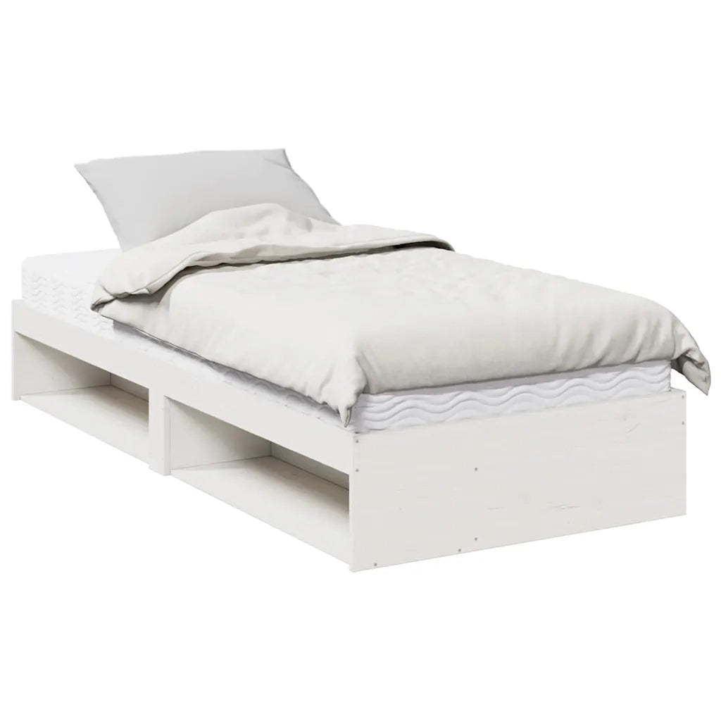 Dormeuse con Materasso-Divano Letto Bianca 80x200 cm Legno Massello di Pino 709277