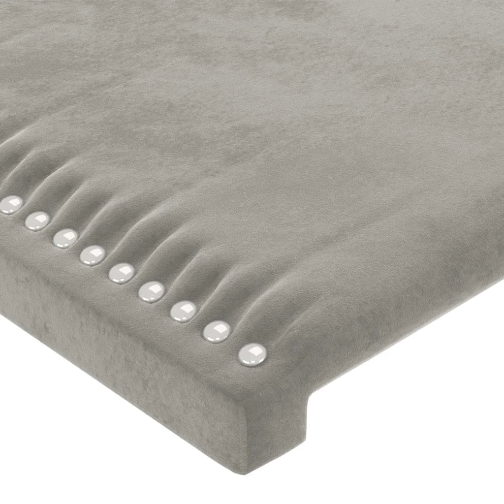 Testiera a LED Grigio Chiaro 144x5x118/128 cm in Velluto 3122332