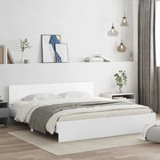 Struttura del letto 2 pcs Bianco 193 x 203 cm Legno multistrato 3402865