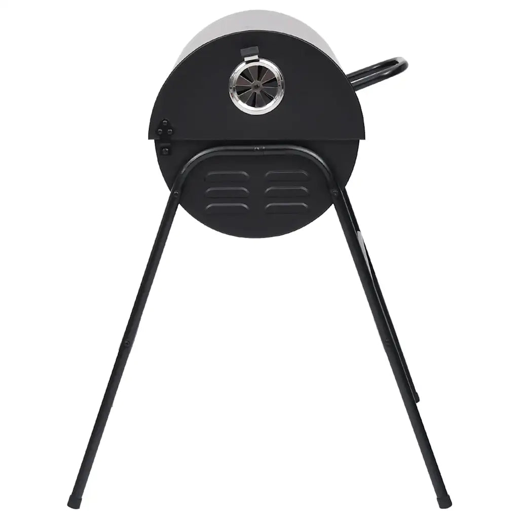 Barbecue a Barile 2 Griglie di Cottura Nero 80x95x90 cm Acciaio