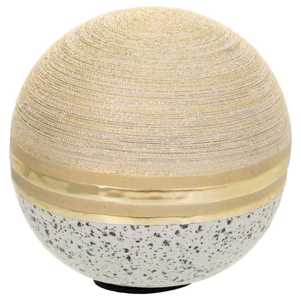 Sfera decorativa in ceramica dorata 10,5x10,5x10,5h