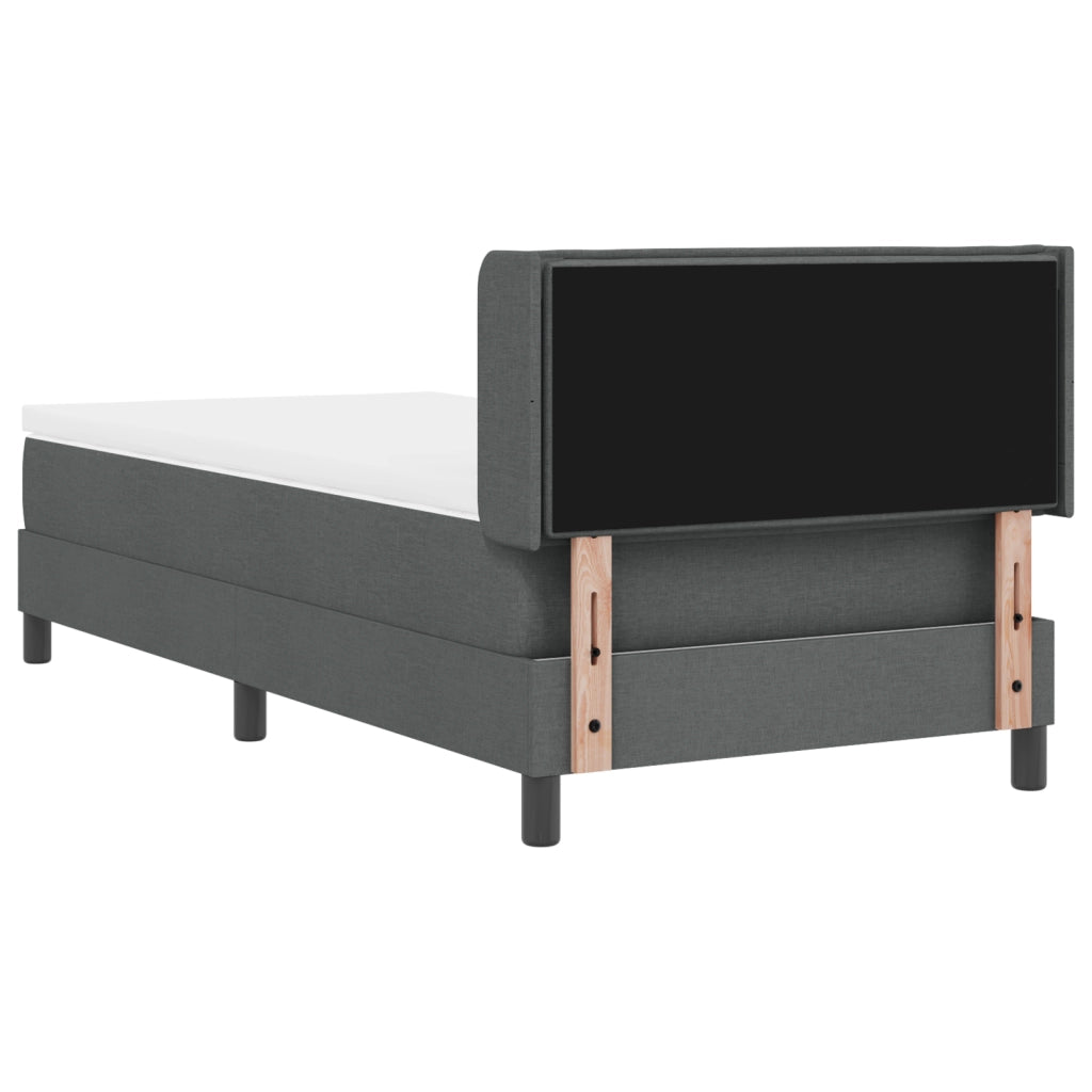 Letto con Box Spring e Materasso Grigio Scuro 80x200 cm Tessuto